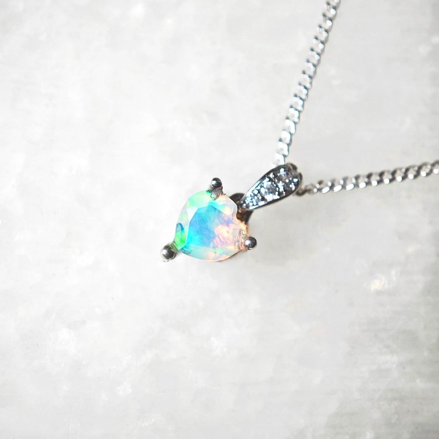 Dazzling Heart Opal Necklace