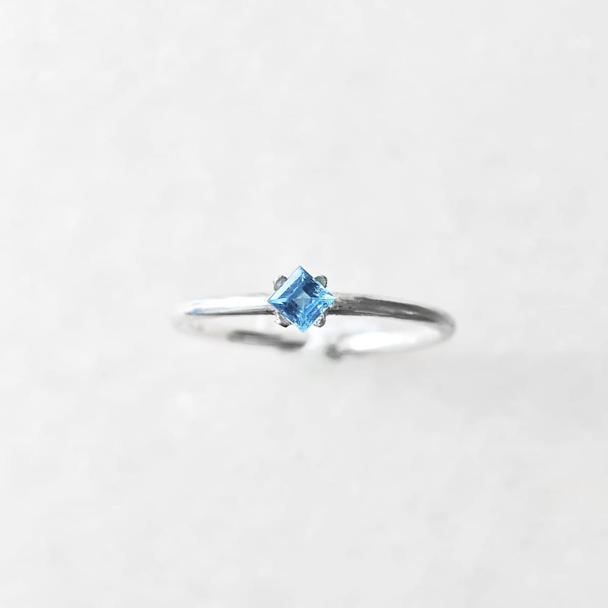 Princess Blue Topaz Ring