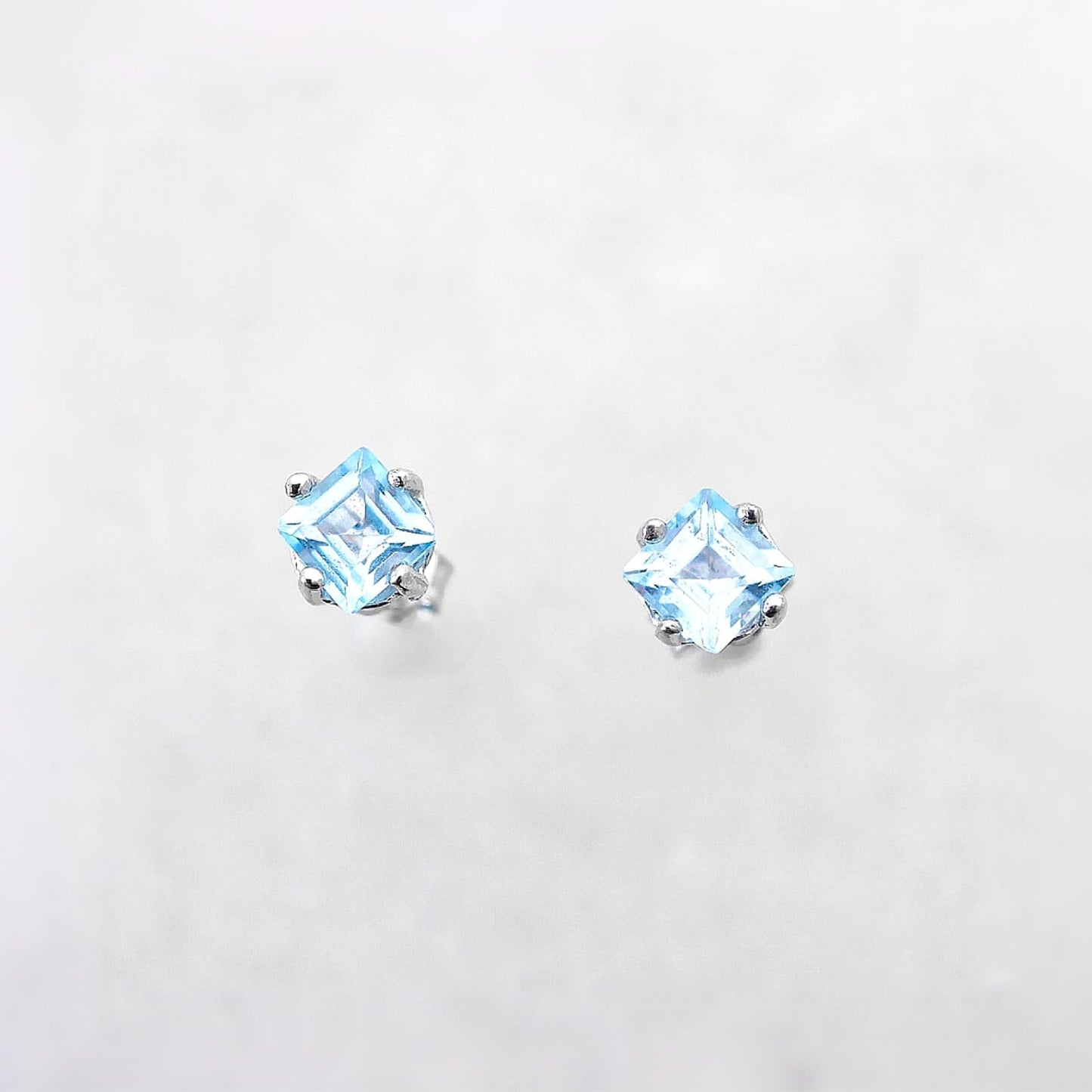 Princess Blue Topaz Earring