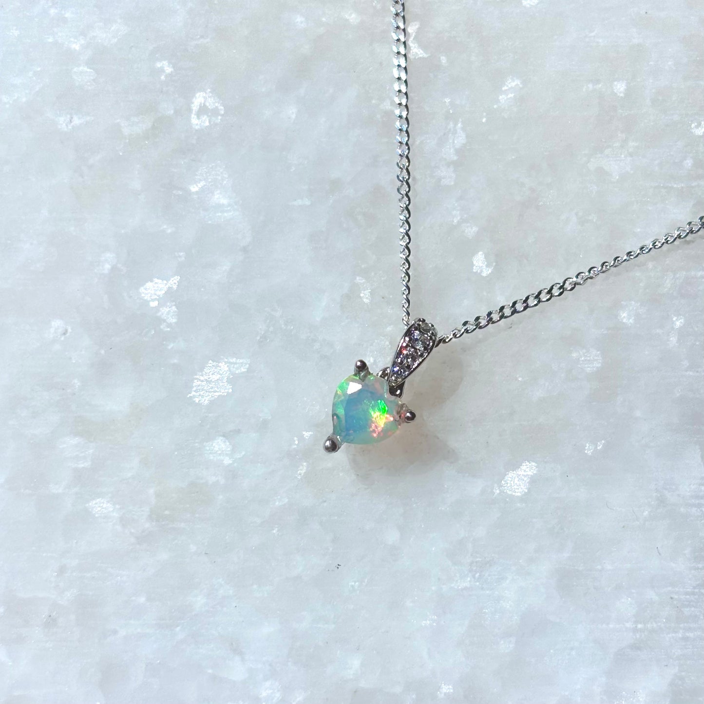 Dazzling Heart Opal Necklace