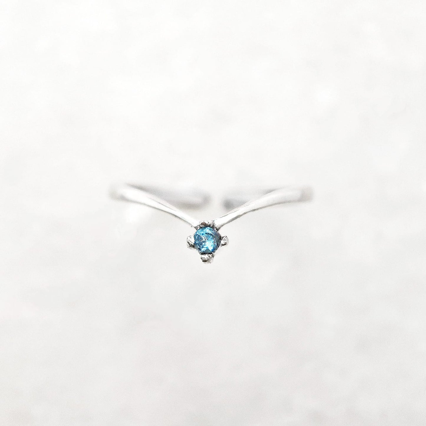 Blue Topaz V Ring