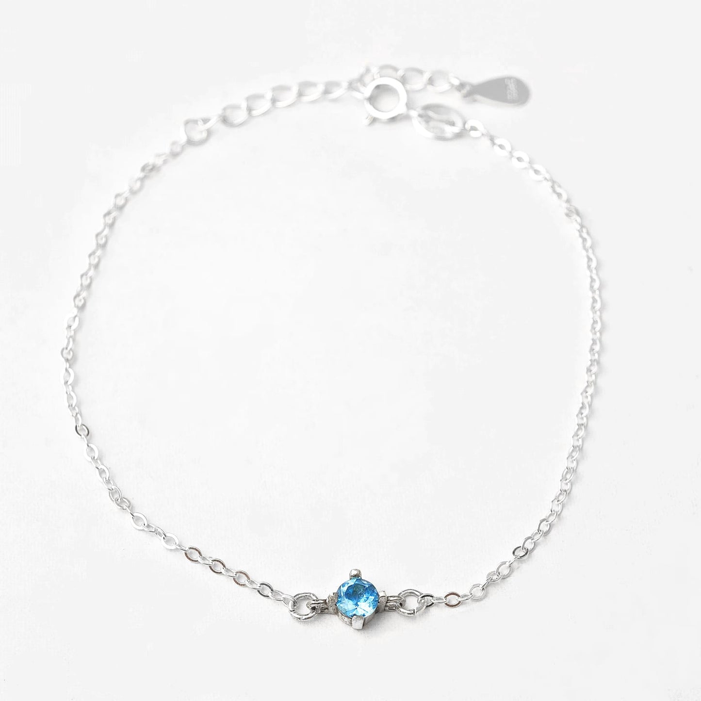Blue Topaz Solitaire Bracelet