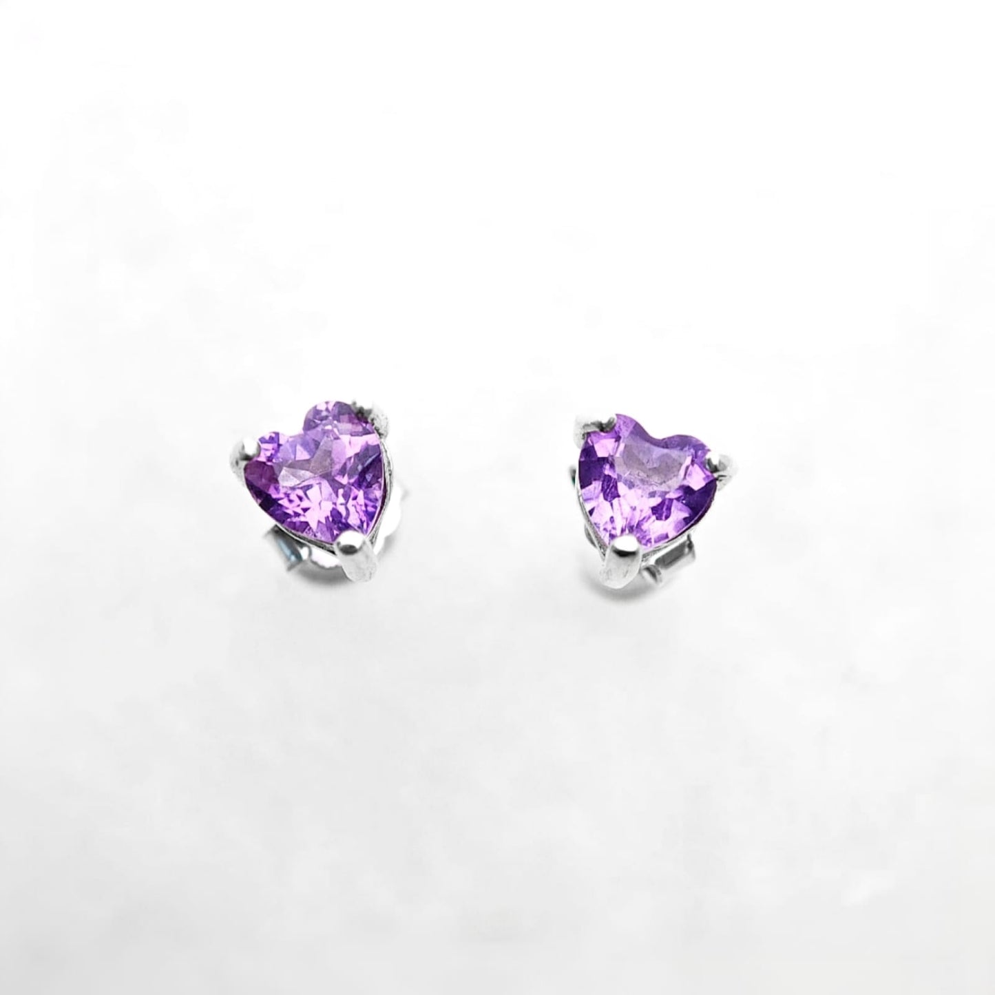 Heart Amethyst Earring