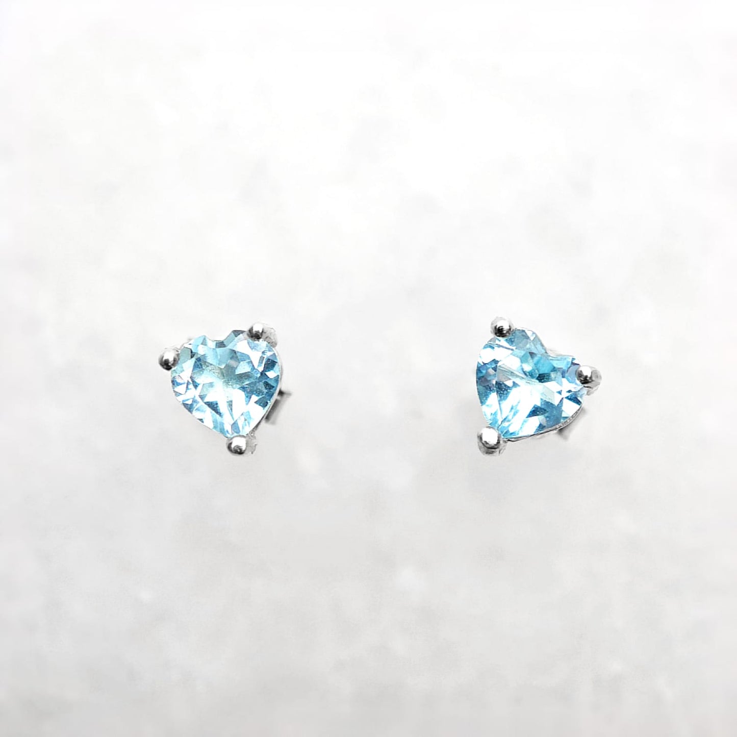 Heart Blue Topaz Earring