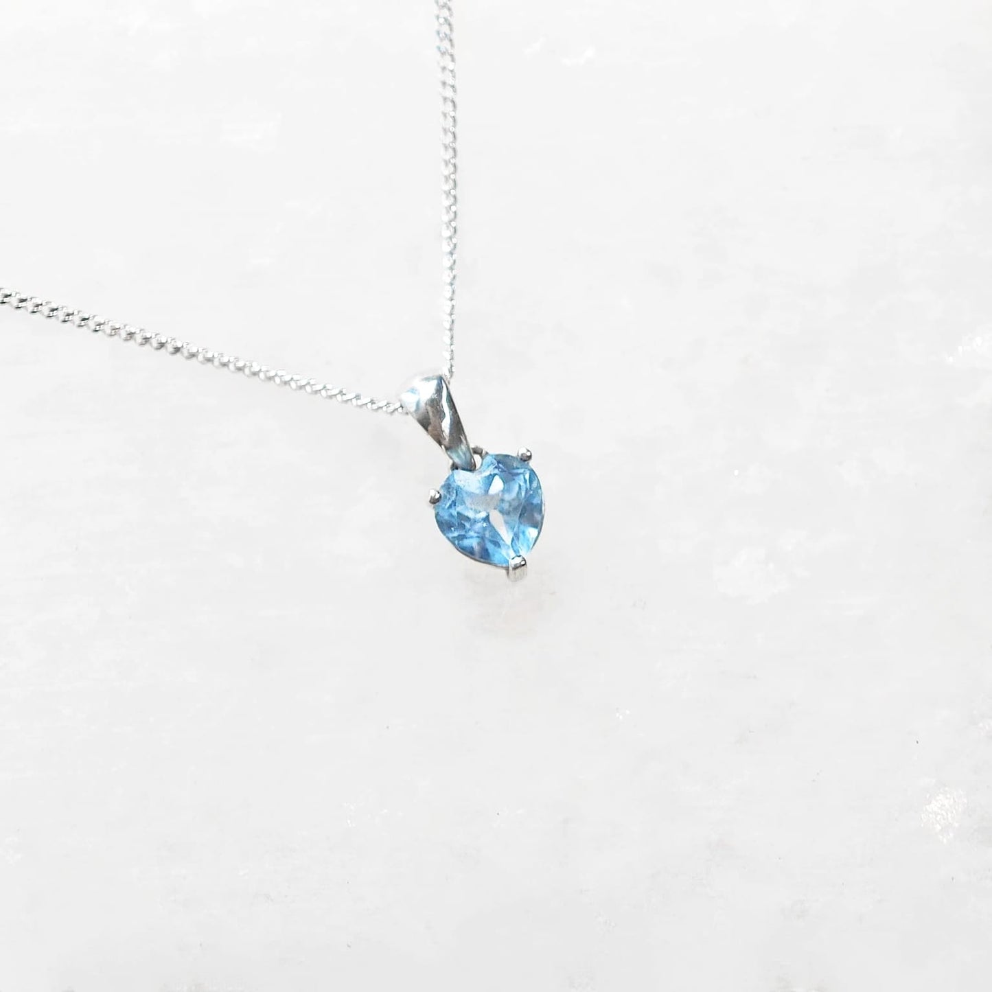 Heart Blue Topaz Necklace