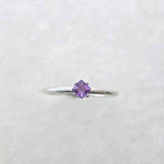 Princess February Birthstone Amethyst Ring