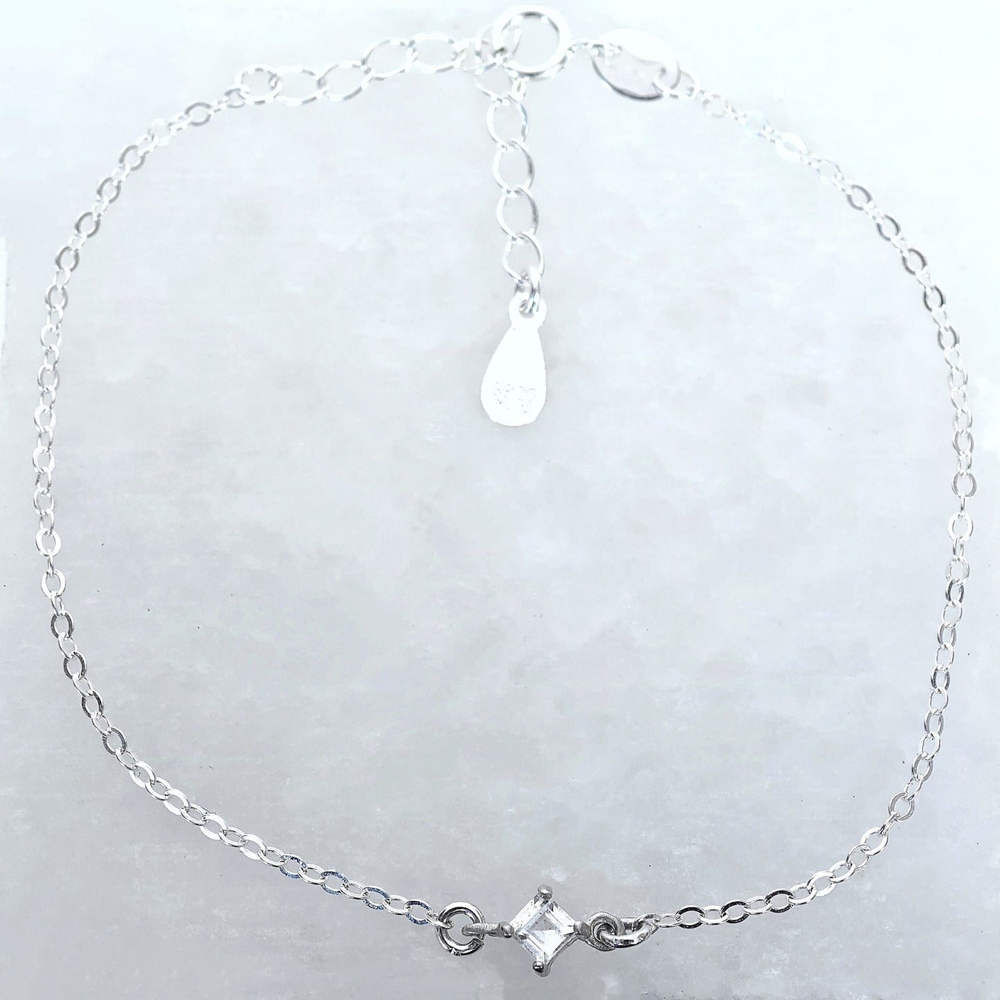 Princess April Birthstone White Topaz Bracelet