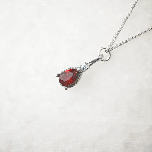 Antique Pear Drop Garnet Necklace