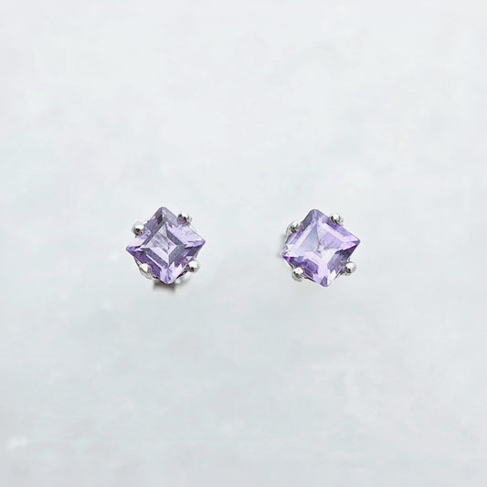 Princess February Birthstone Amethyst Earring