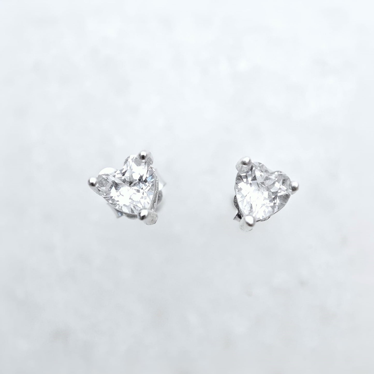 Heart White Topaz Earring