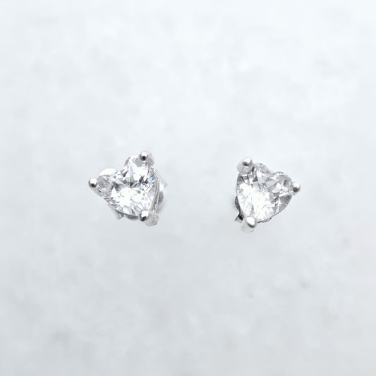Heart White Topaz Earring