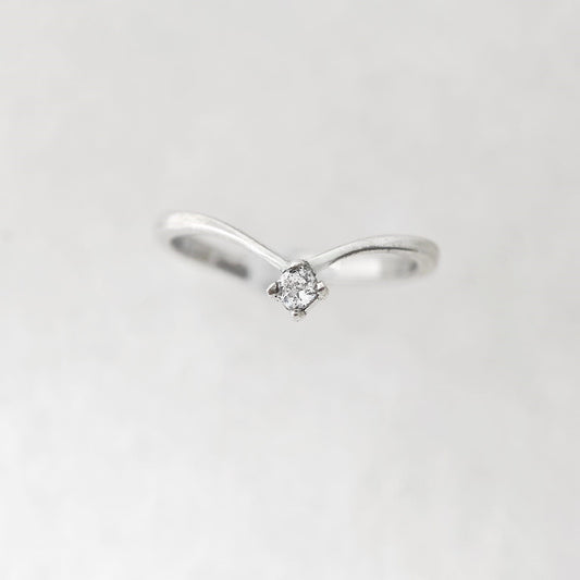 White Topaz V Ring