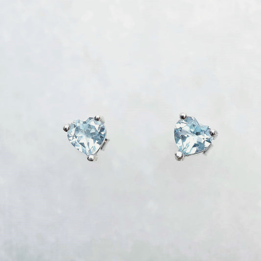 Heart Blue Topaz Earring