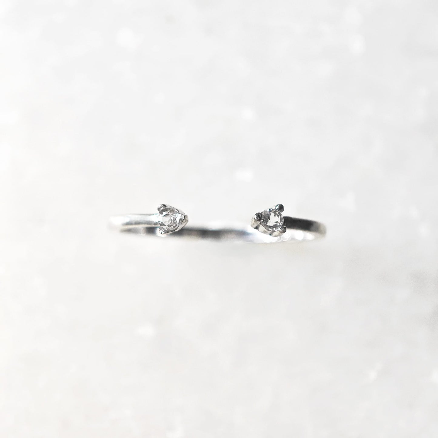 White Topaz Open Ring