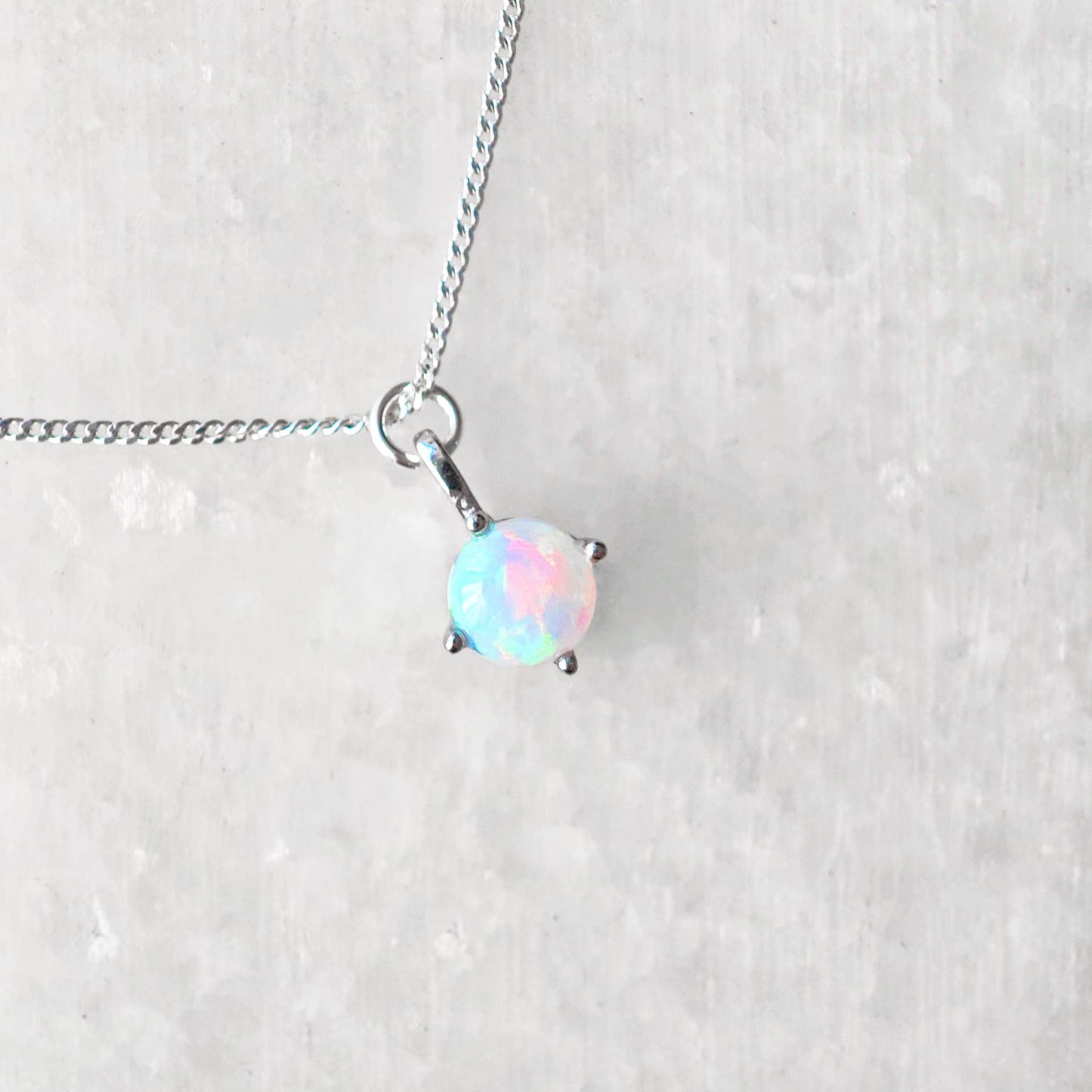 Opal  Solitaire Necklace