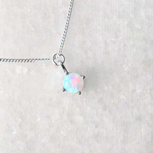 Opal  Solitaire Necklace