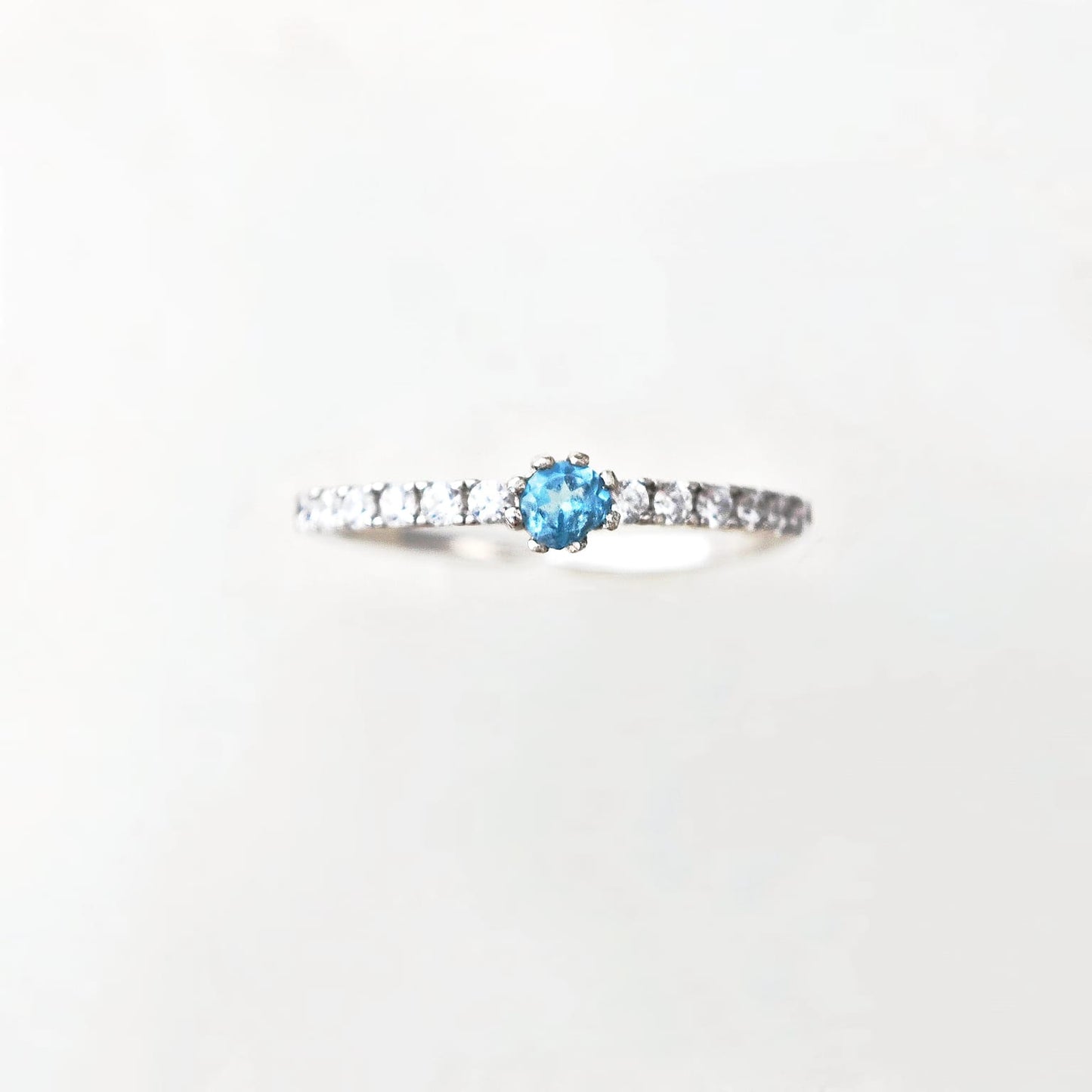 Blue Topaz Dainty Ring