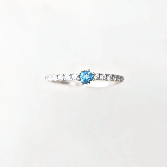 Blue Topaz Dainty Ring