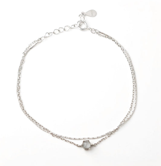 Layered White Topaz Rose Bracelet
