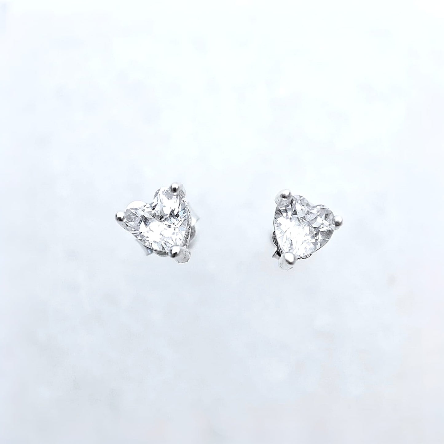 Heart White Topaz Earring