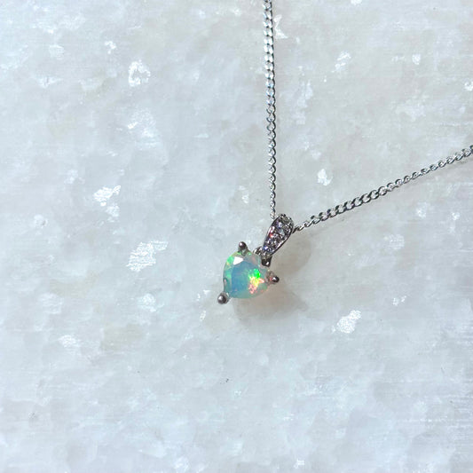 Dazzling Heart Opal Necklace