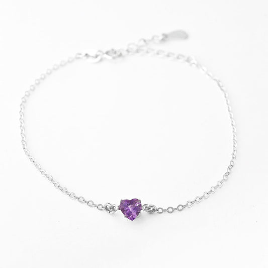 Heart Amethyst Bracelet