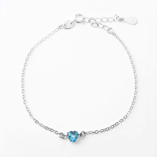 Heart Blue Topaz Bracelet