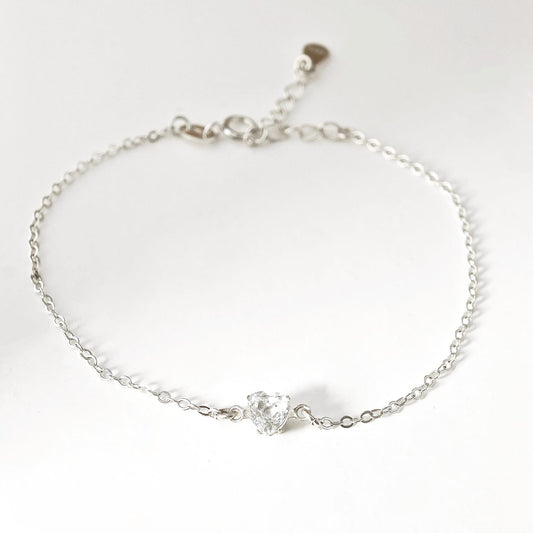 Heart White Topaz Bracelet