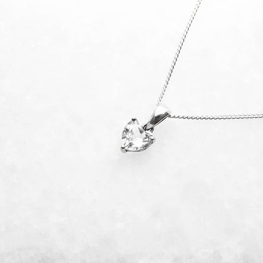 Heart White Topaz Necklace