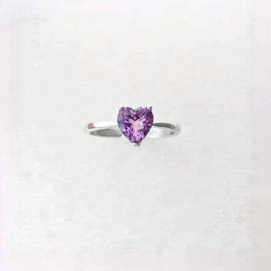 Heart Amethyst Ring