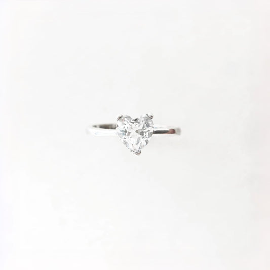 Heart White Topaz Ring