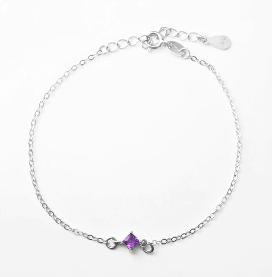 Princess February Birthstone Amethyst Bracelet