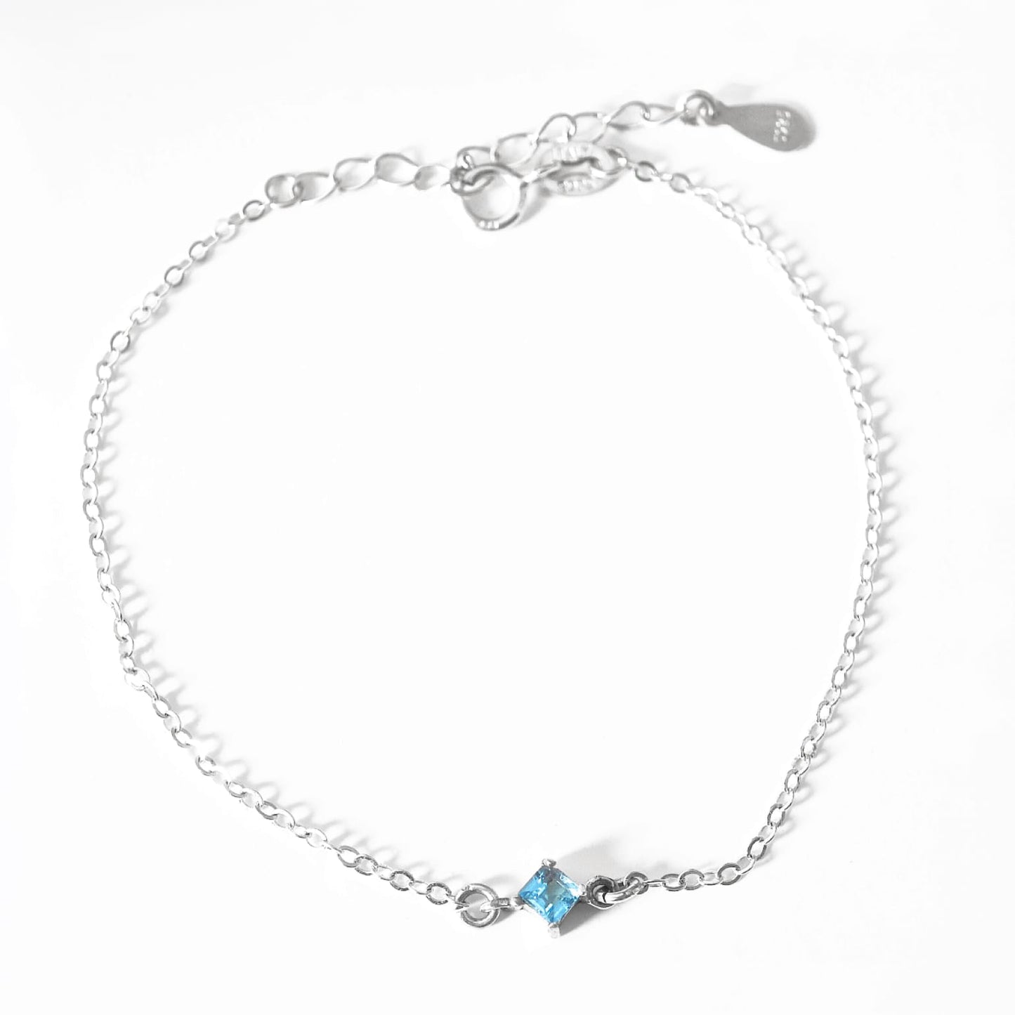 Princess November Birthstone Blue Topaz Bracelet