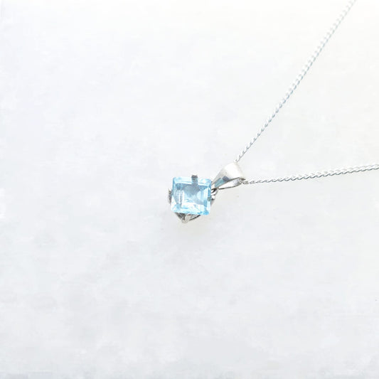 Princess November Birthstone Blue Topaz Necklace