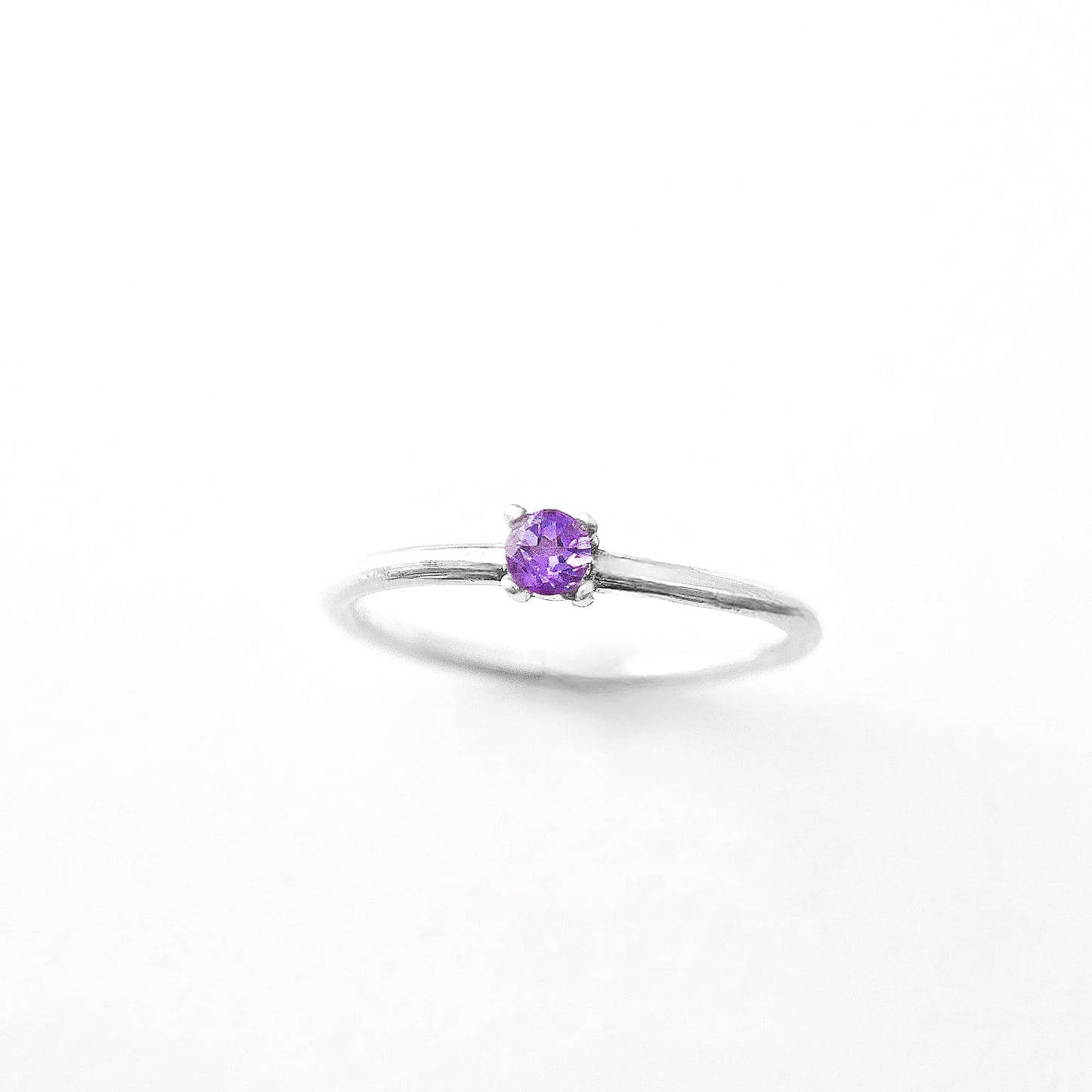 Round February Birthstone Amethyst Ring