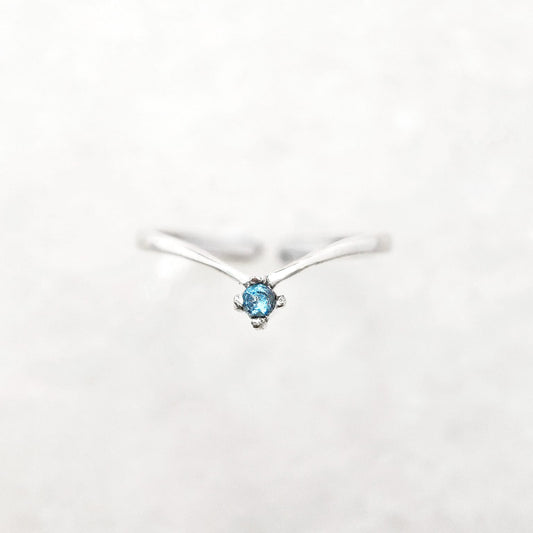 Blue Topaz V Ring