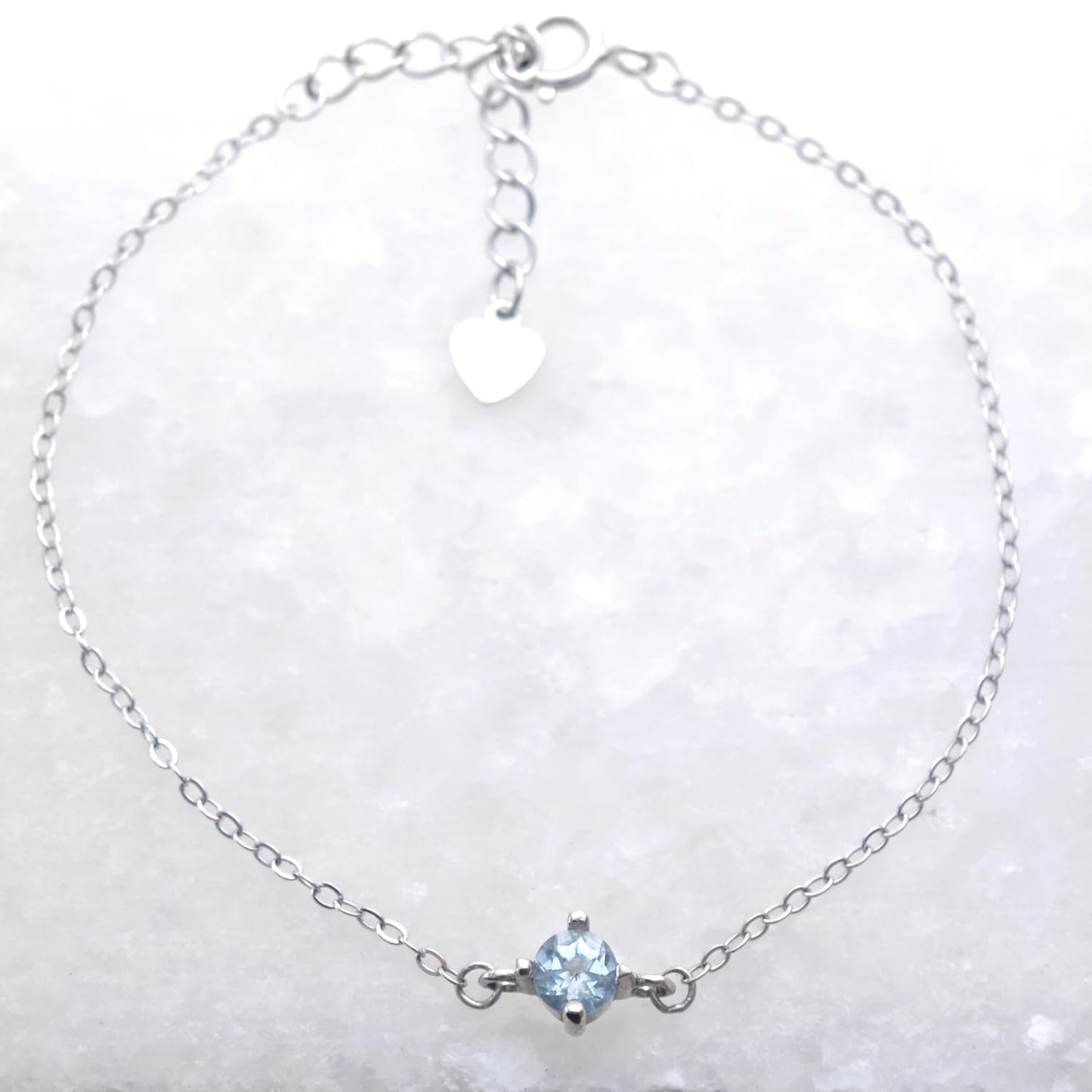 Round November Birthstone Blue Topaz Bracelet