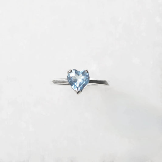 Heart Blue Topaz Ring