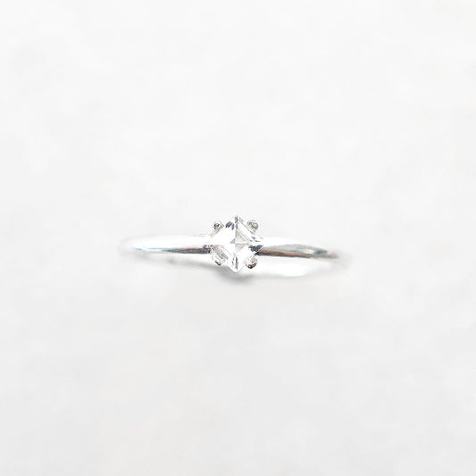 Princess White Topaz Ring