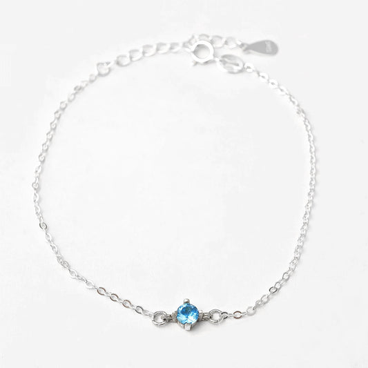Blue Topaz Solitaire Bracelet