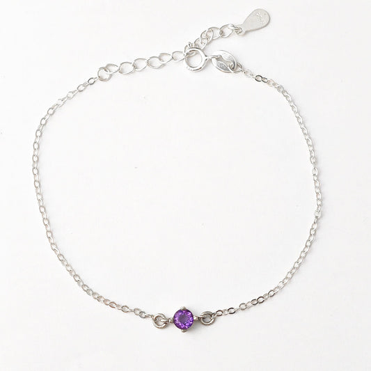 Amethyst Solitaire Bracelet