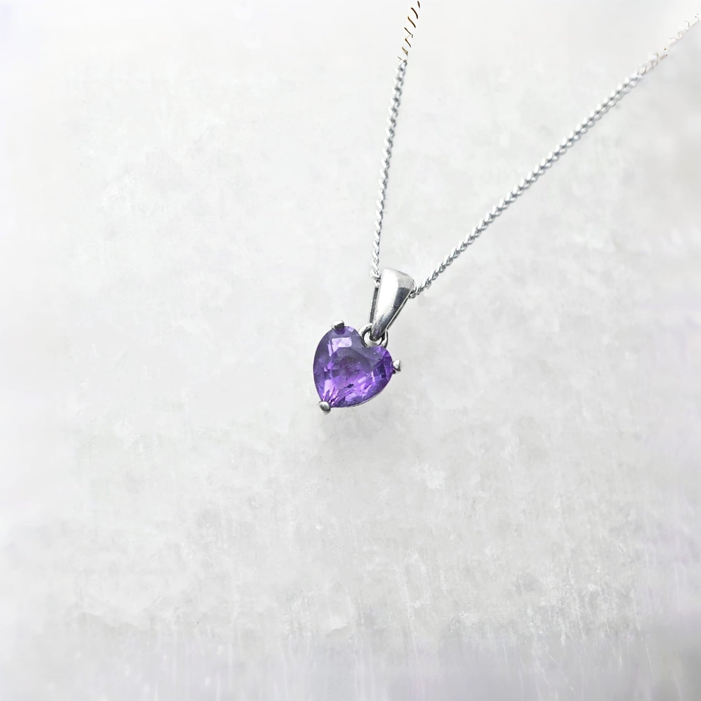 Heart Amethyst Necklace